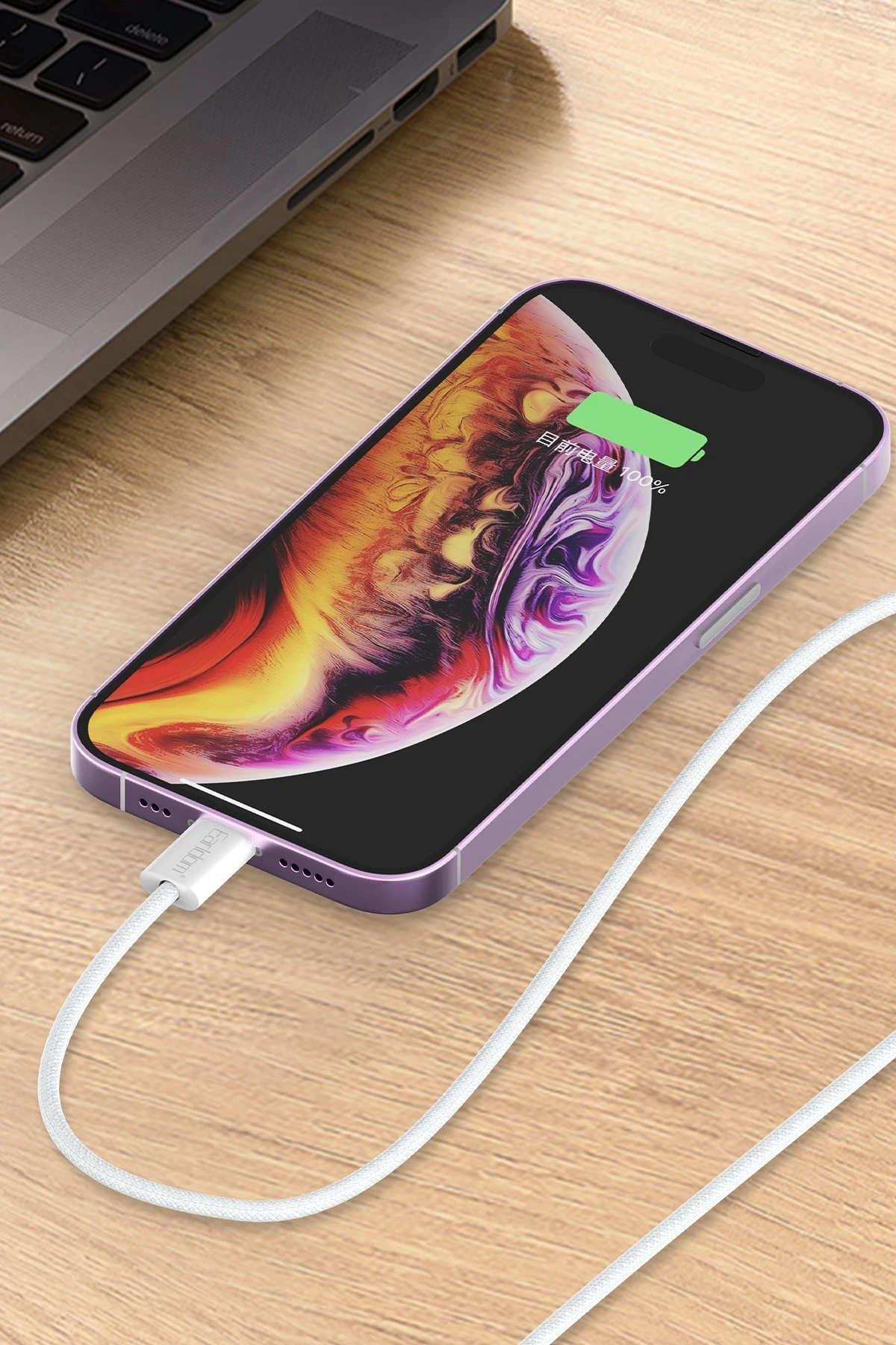 Earldom EC-190CC 2M 60W iPhone 15 Serisi ile Uyumlu Type-C to Type-C PD Hızlı Şarj Kablosu