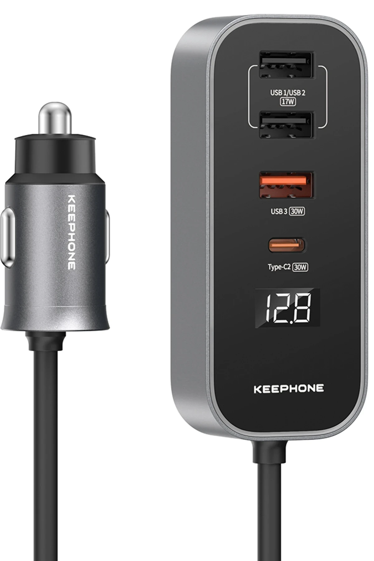 Keephone RevAmp CC14 2 Adet 17W USB 1 Adet 30W USB ve 1 Adet 30W Type-C Çıkışlı PD Hızlı Araç Şarj