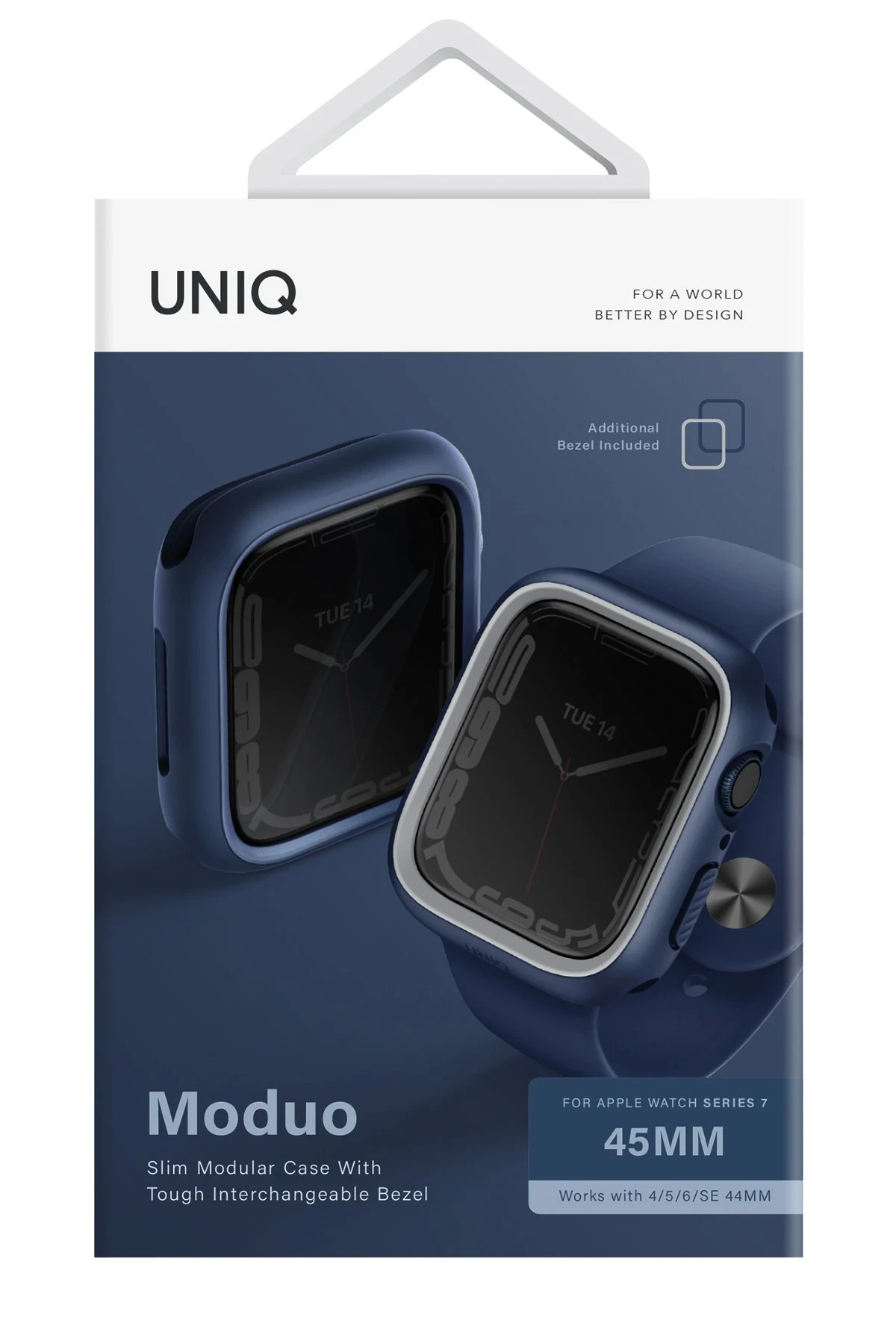 Uniq Watch 45mm Moduo Camlı Kasa Ekran Koruyucu - Lacivert-Gri