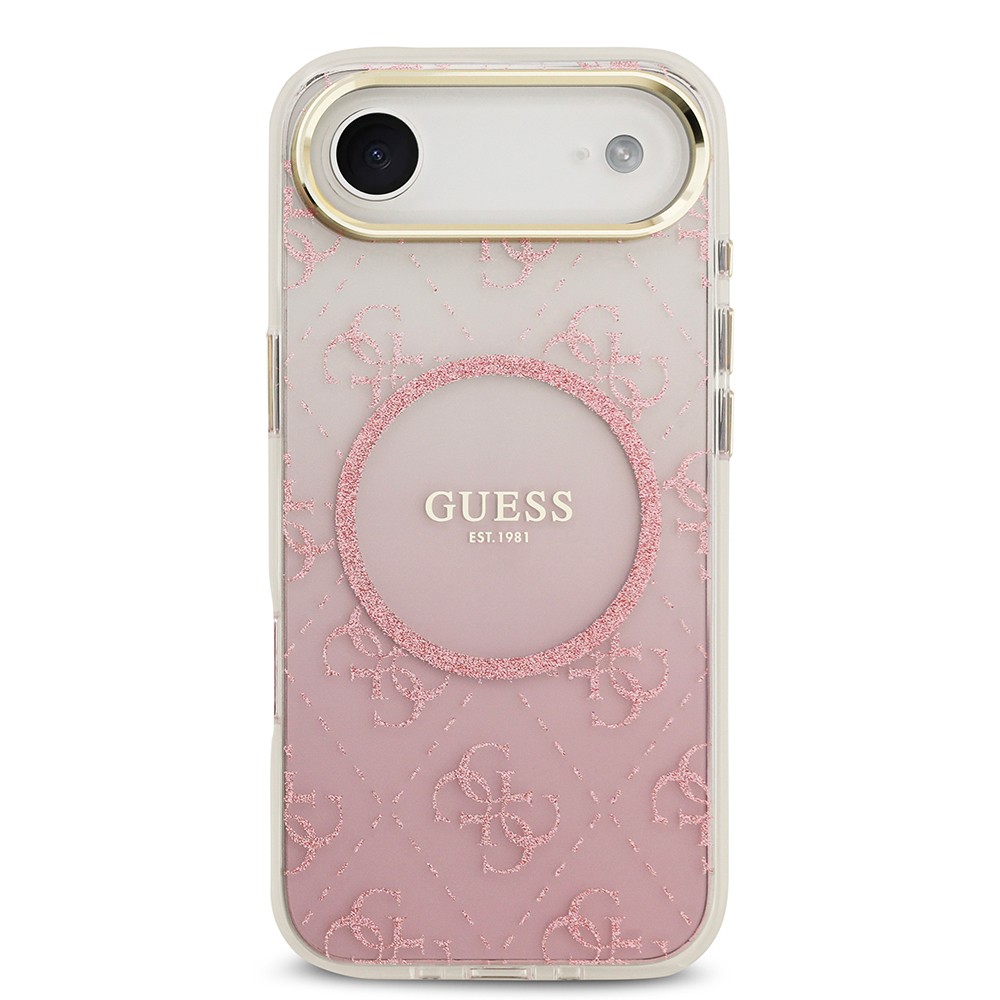 Apple iPhone 17 Air Kılıf Guess Orjinal Lisanslı M-safe Şarj Özellikli 4G Desenli Simli Silikon Kapak