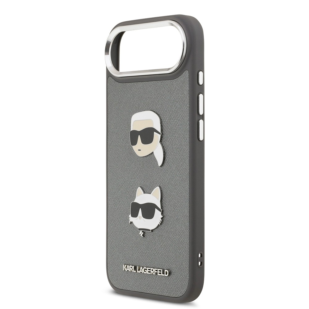 Apple iPhone 17 Air Kılıf Karl Lagerfeld Orjinal Lisanslı Metal Logolu K&C Heads Pin Kapak