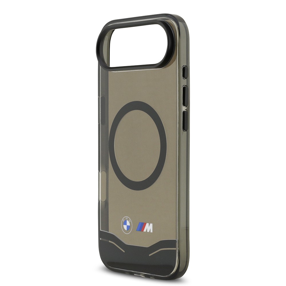 Apple iPhone 17 Air Kılıf BMW Orjinal Lisanslı M-safe Şarj Özellikli Metal Buton Tasarımlı Tranparan M Dizayn Kapak