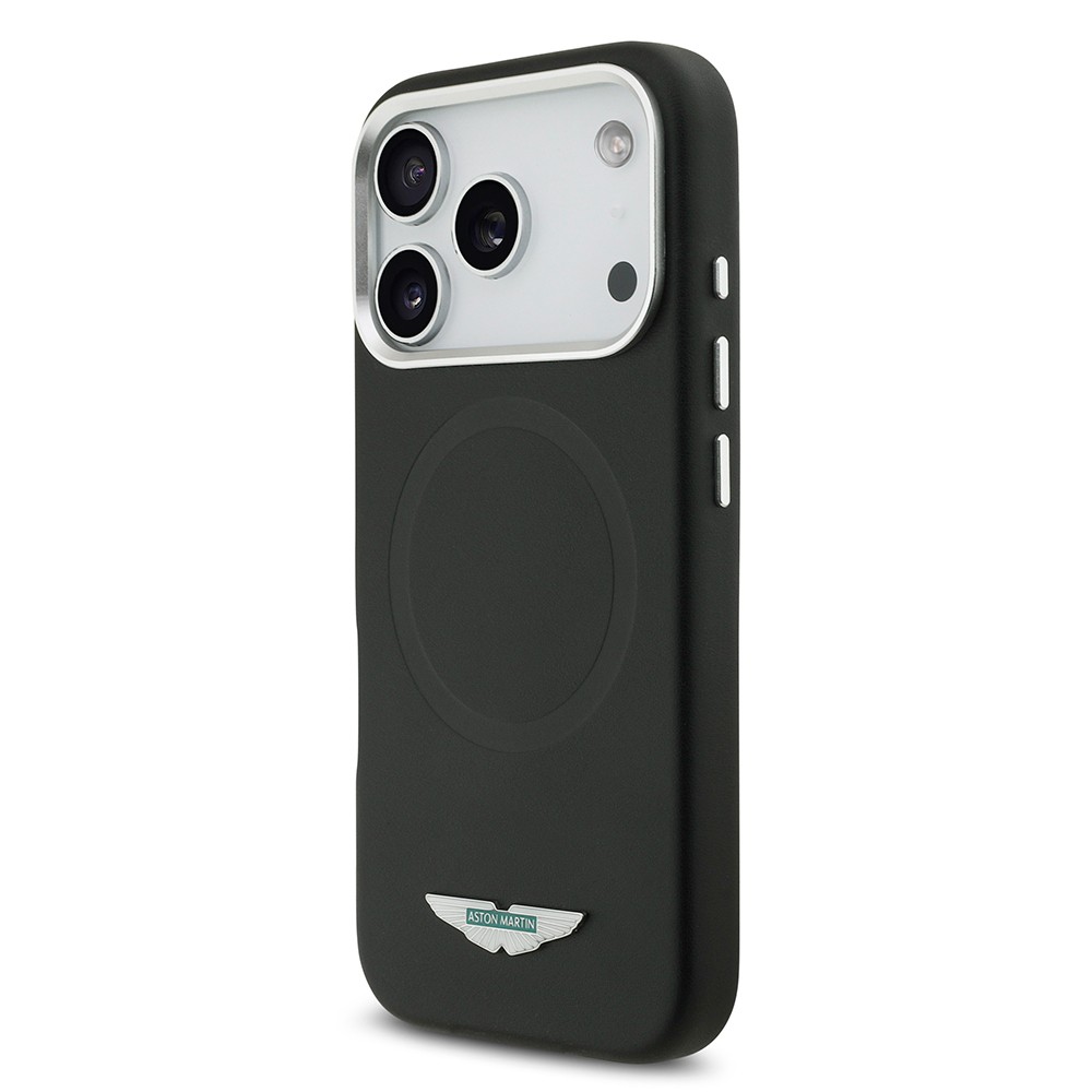 Apple iPhone 17 Pro Kılıf Aston Martin Orjinal Lisanslı M-safe Şarj Özellikli Metal Logolu PU Deri Kapak