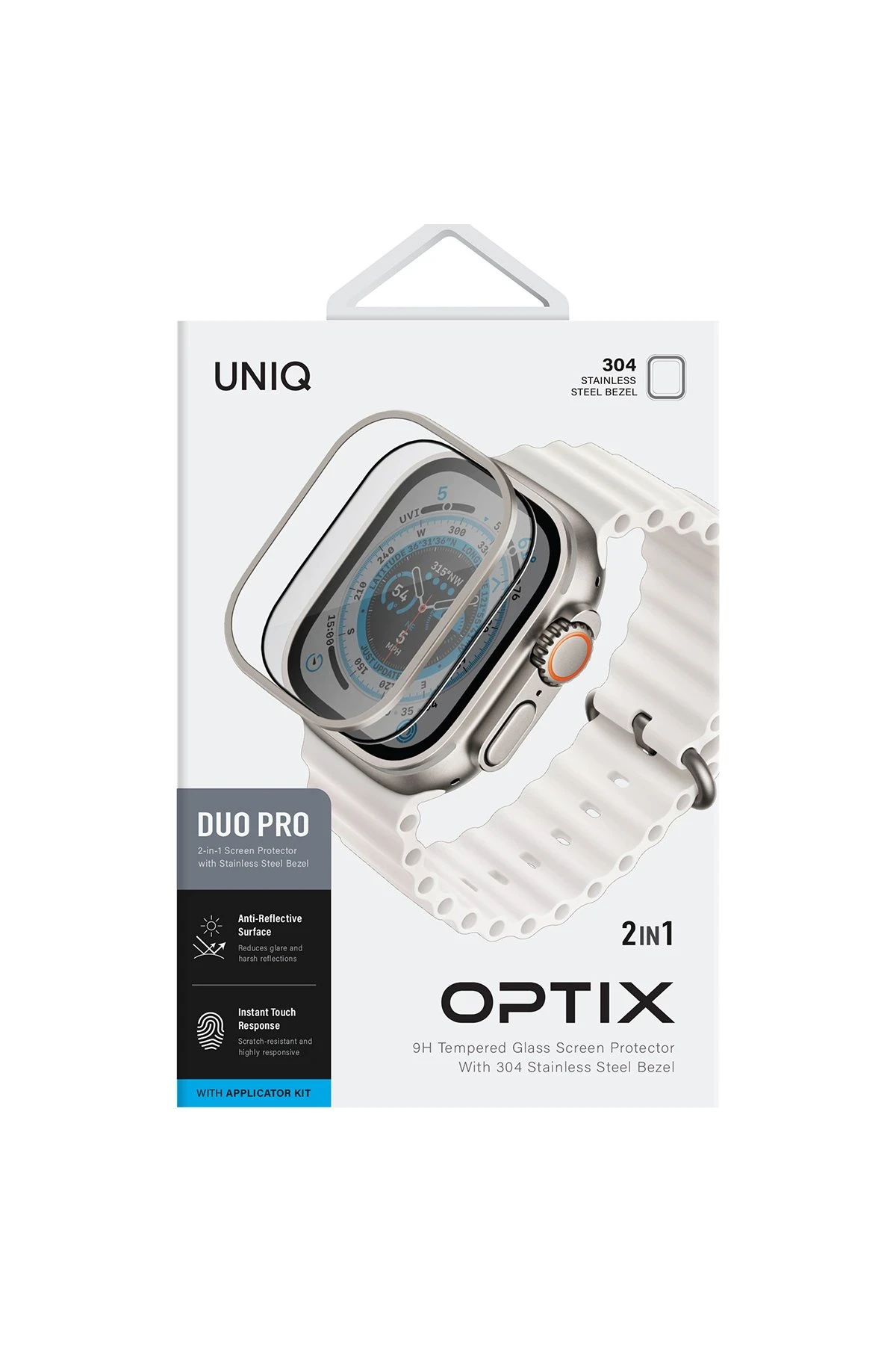 Uniq Watch Ultra 49mm Optix Duo Pro Anti Reflective Camlı Çelik Kasa Koruyucu