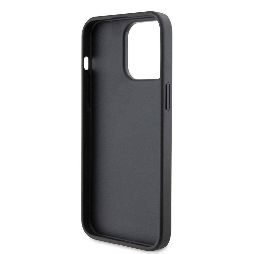Apple iPhone 15 Pro Max Kılıf Karl Lagerfeld Kartlıklı Saffiano K&L Patch Orjinal Lisanslı Kapak
