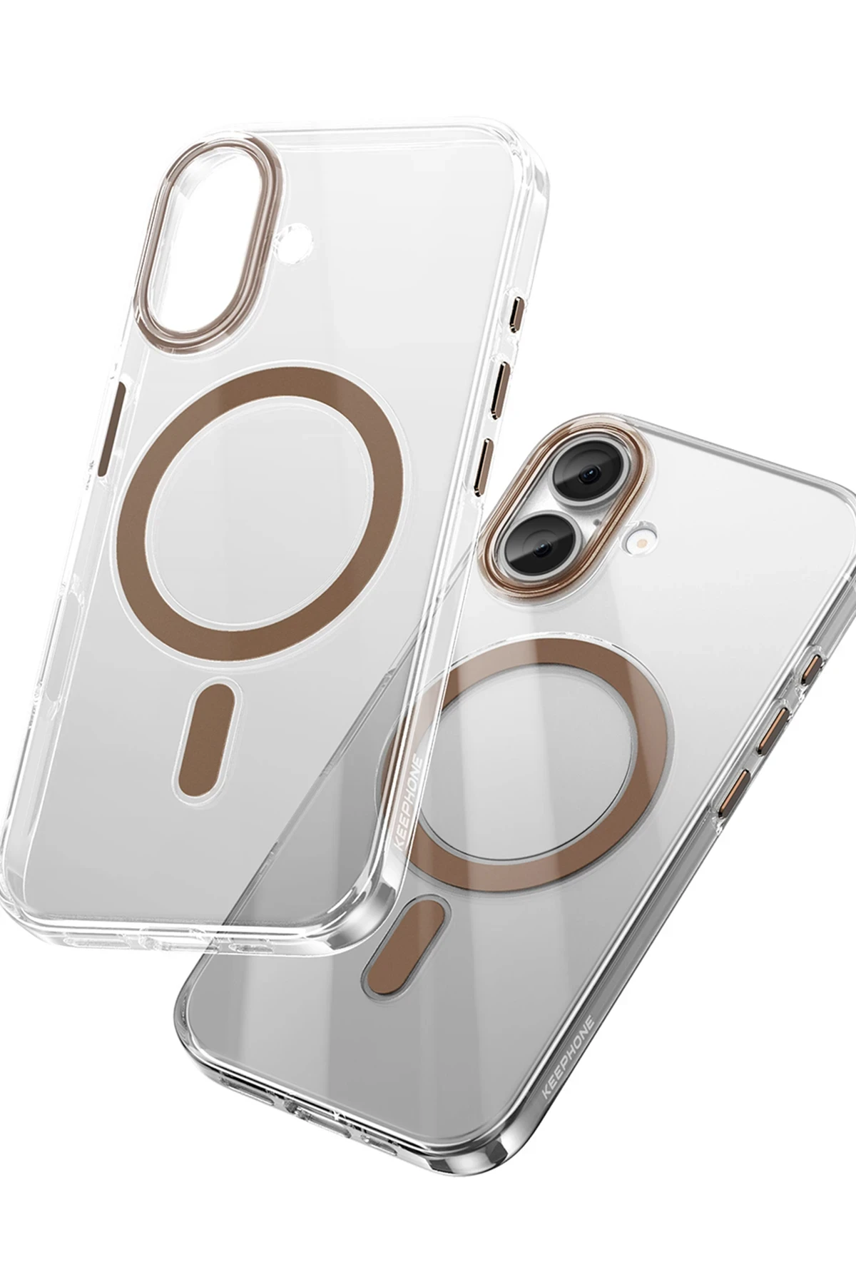 Keephone iPhone 16 Aurora Şeffaf Magsafe Kılıf - Siyah Titanyum