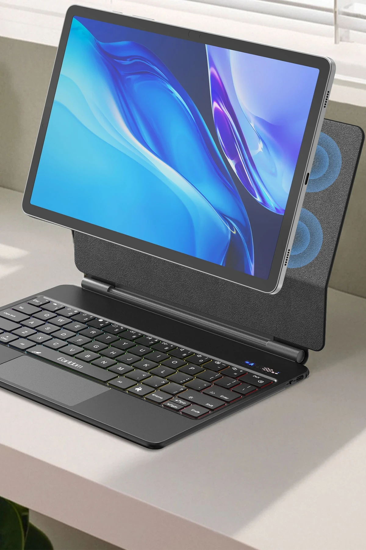 Earldom KB12 Galaxy X610 Tab S9 FE Plus 12.4 Kablosuz Klavyeli Tablet Kılıfı