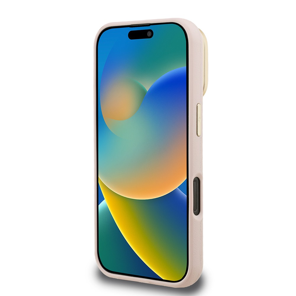 Apple iPhone 16 Kılıf Guess Orjinal Lisanslı Grained Yazı Logolu Kamera Standlı Kapak