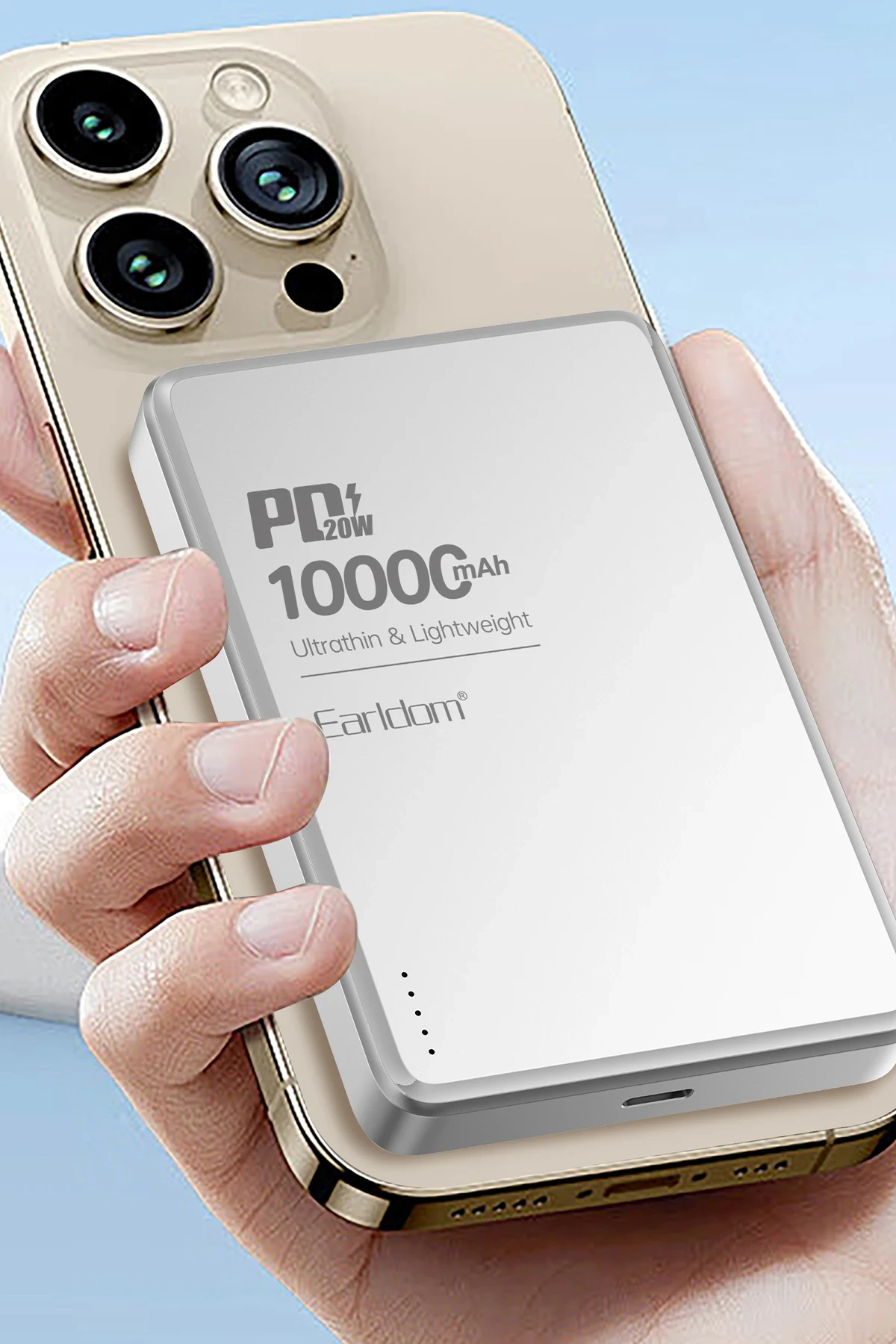Earldom PD54 10.000 mAh 15W Kablosuz Şarj ve 20W Type-C Çıkışlı PD Hızlı Şarj Powerbank