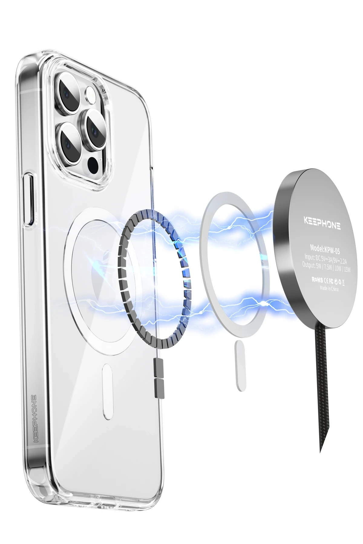 Keephone iPhone 14 Pro Max Non Yellow Şeffaf Magsafe Kılıf