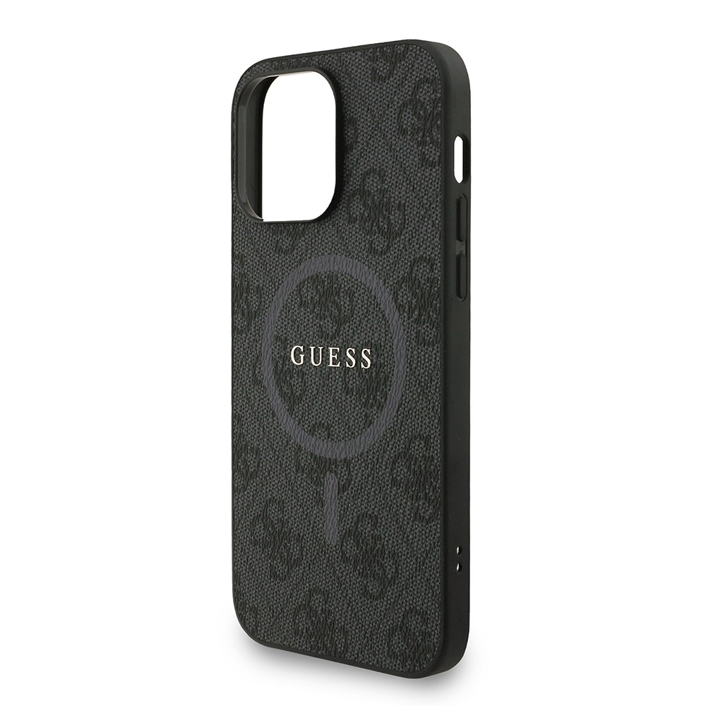 Apple iPhone 13 Pro Max Kılıf Guess Orjinal Lisanslı M-safe Şarj Özellikli PU Deri Bilek Askı İpli Yazı Logolu Kapak