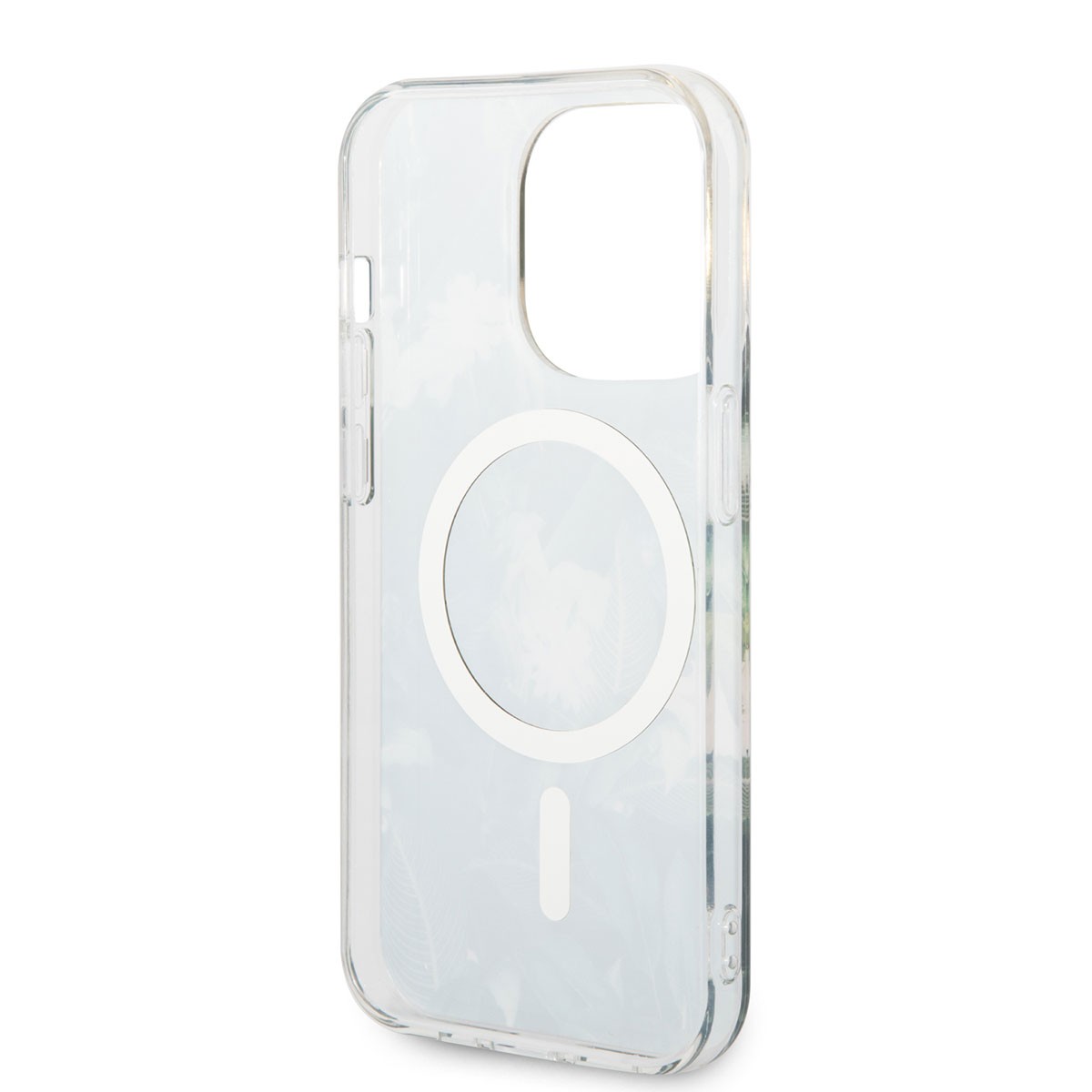 Apple iPhone 14 Pro Kılıf GUESS M-safe Şarj Özellikli Yaprak Desenli M-safe Şarj Kablolu Kapak