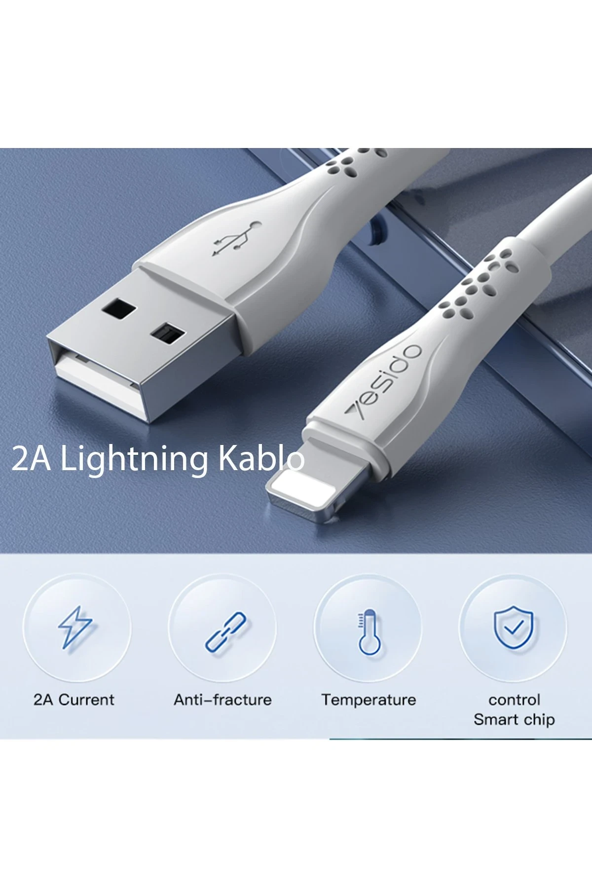 Yesido CA71 1M 2A Usb to Lightning Hızlı Şarj Kablosu