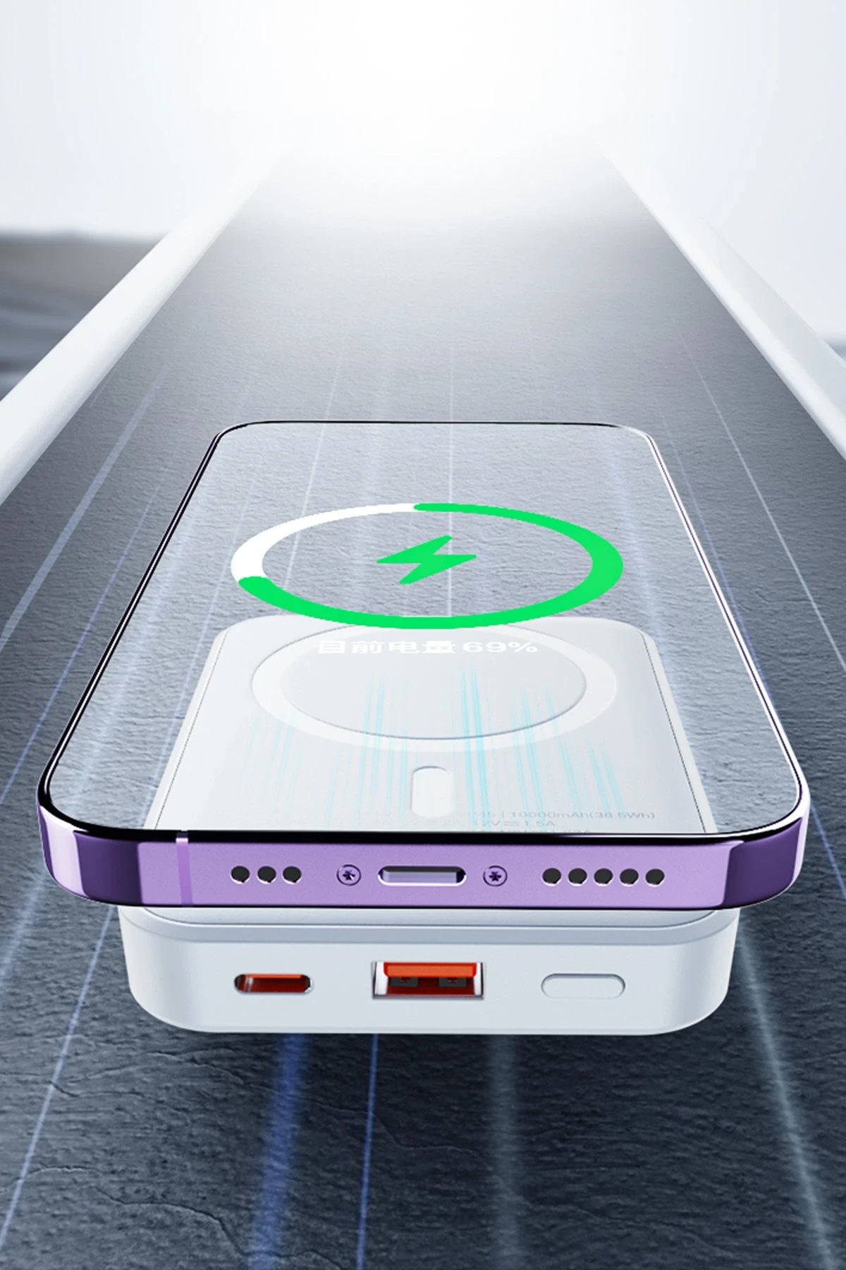 Yesido YP45 10.000 mAh 20W Dijital Göstergeli 15W Kablosuz Şarjlı Standlı Magsafe PD Hızlı Şarj Powerbank