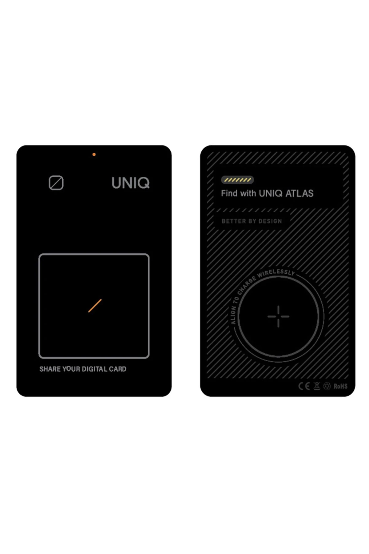 Uniq Atlas NFC Find My Destekli Dijital Göstergeli Kablosuz Şarjlı Dijital Kart