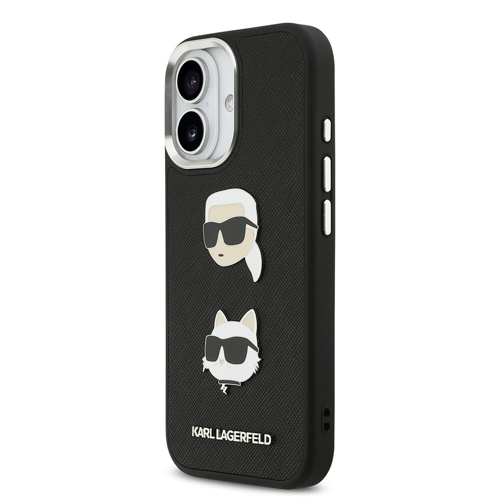 Apple iPhone 17 Kılıf Karl Lagerfeld Orjinal Lisanslı Metal Logolu K&C Heads Pin Kapak