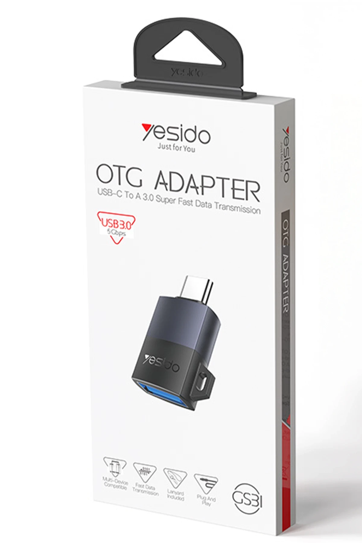 Yesido GS31 Type-C to USB 3.0 5 GB/S Data ve 18W Hızlı Şarj Destekli OTG Dönüştürücü