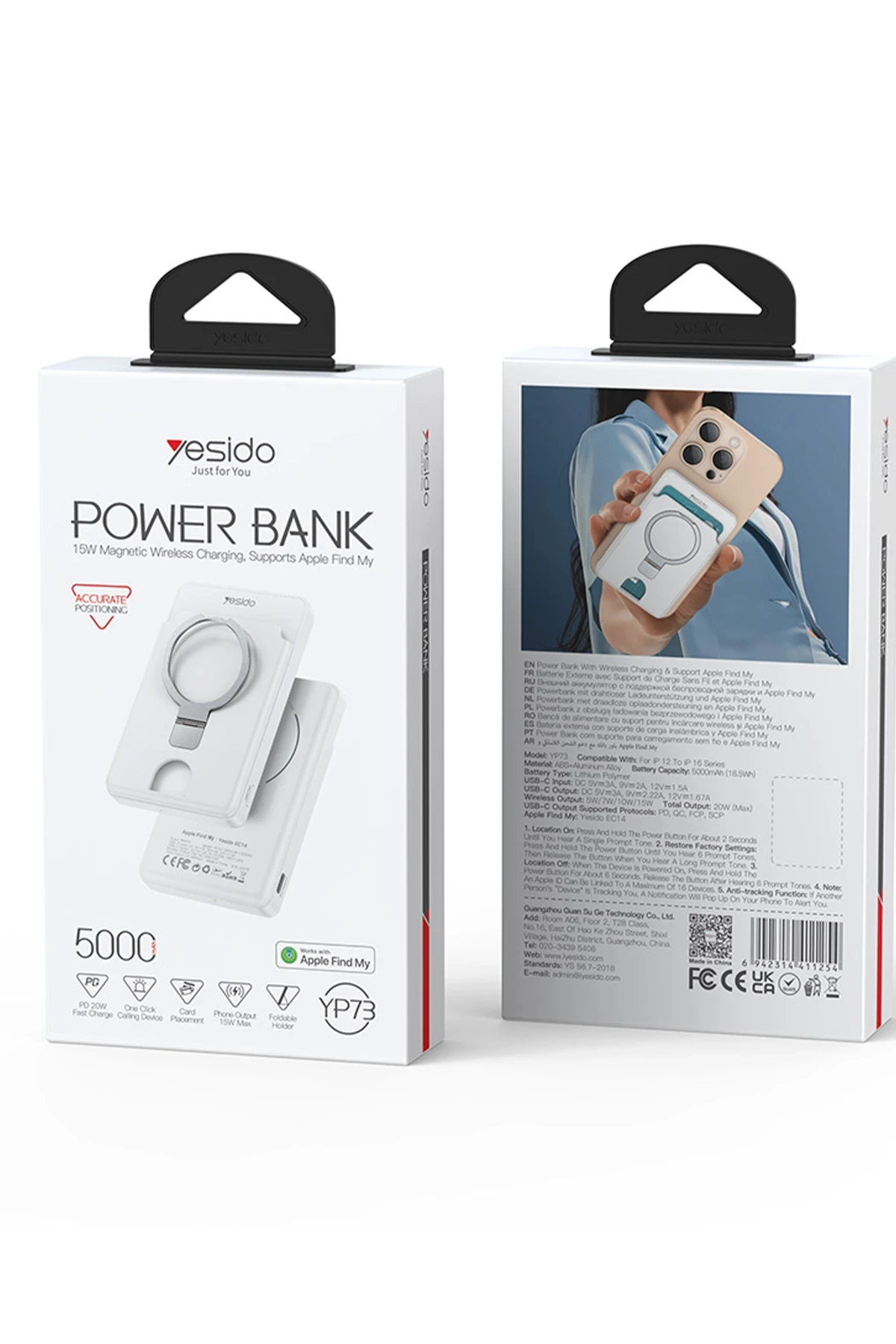 Yesido YP73 Apple Beni Bul Özellikli 5.000 mAh Kablosuz Magsafe Powerbank