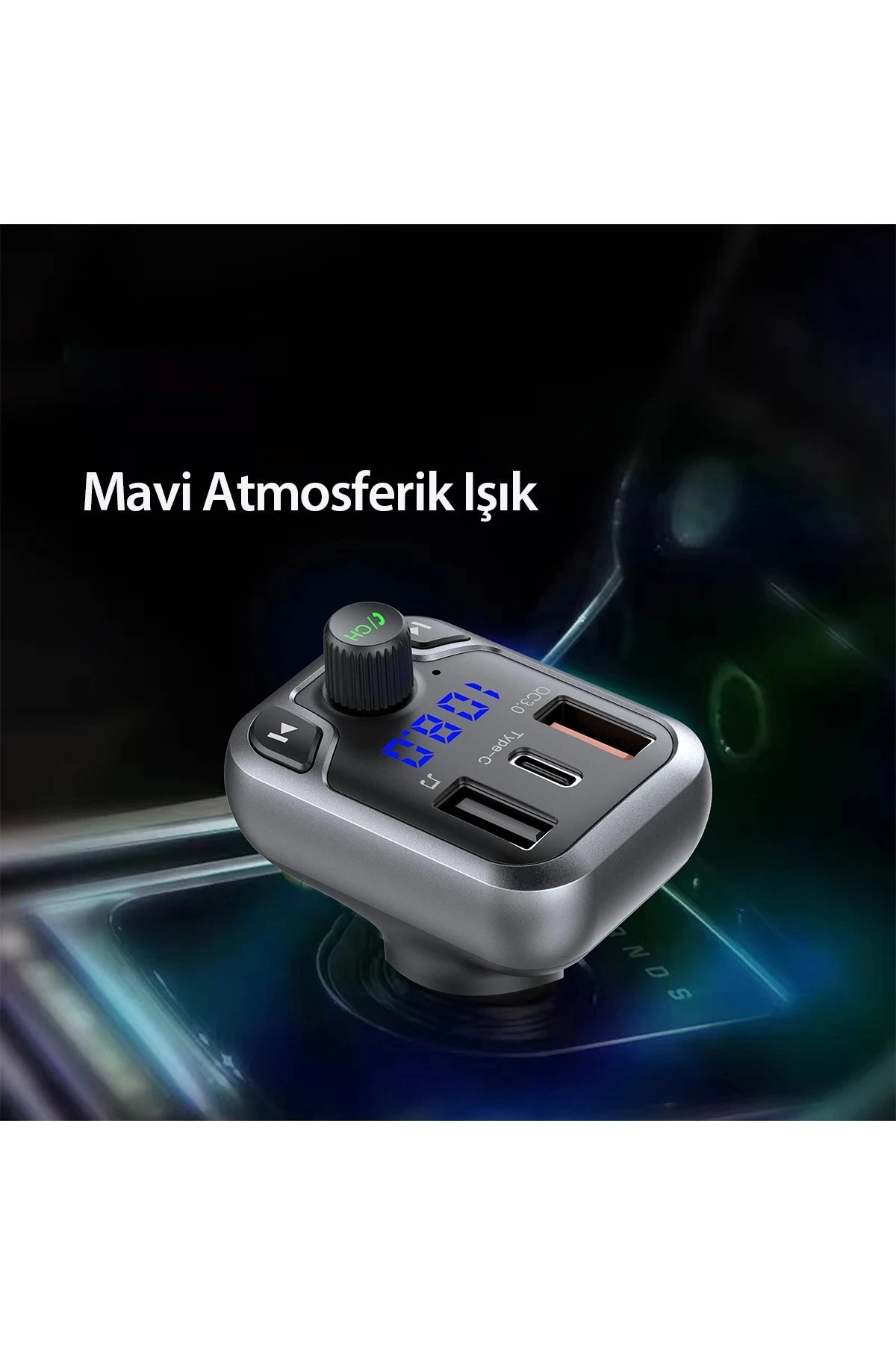 Earldom M63 Bluetooth USB3.0 ve Type C PD Hızlı Şarj FM Transmitter