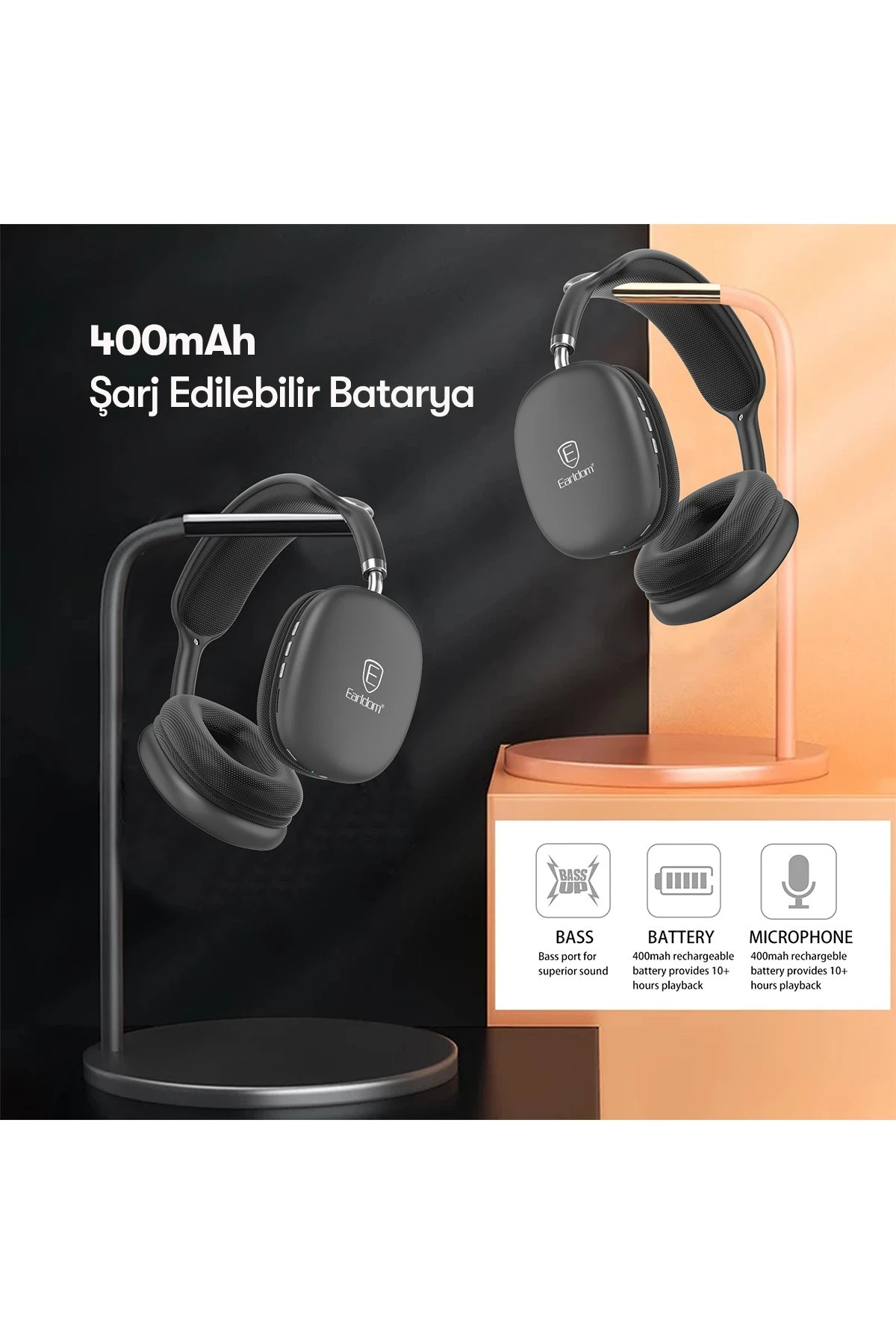 Earldom BH102 Kafaüstü Bluetooth Kulaklık