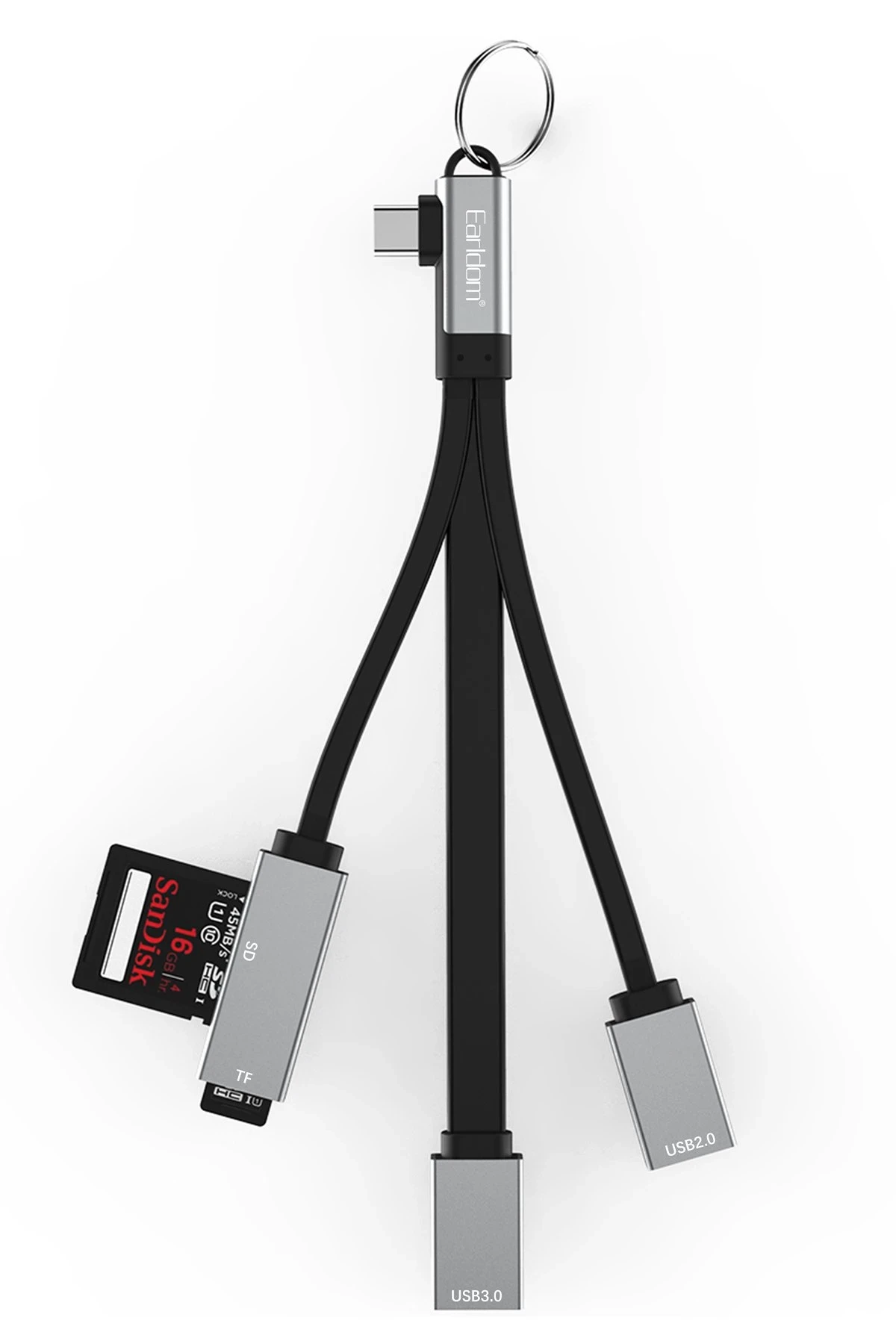 Earldom HUB18C 4in1 Type-C to USB 3.0 / USB 2.0 / SD/TF Kart Dönüştürücü