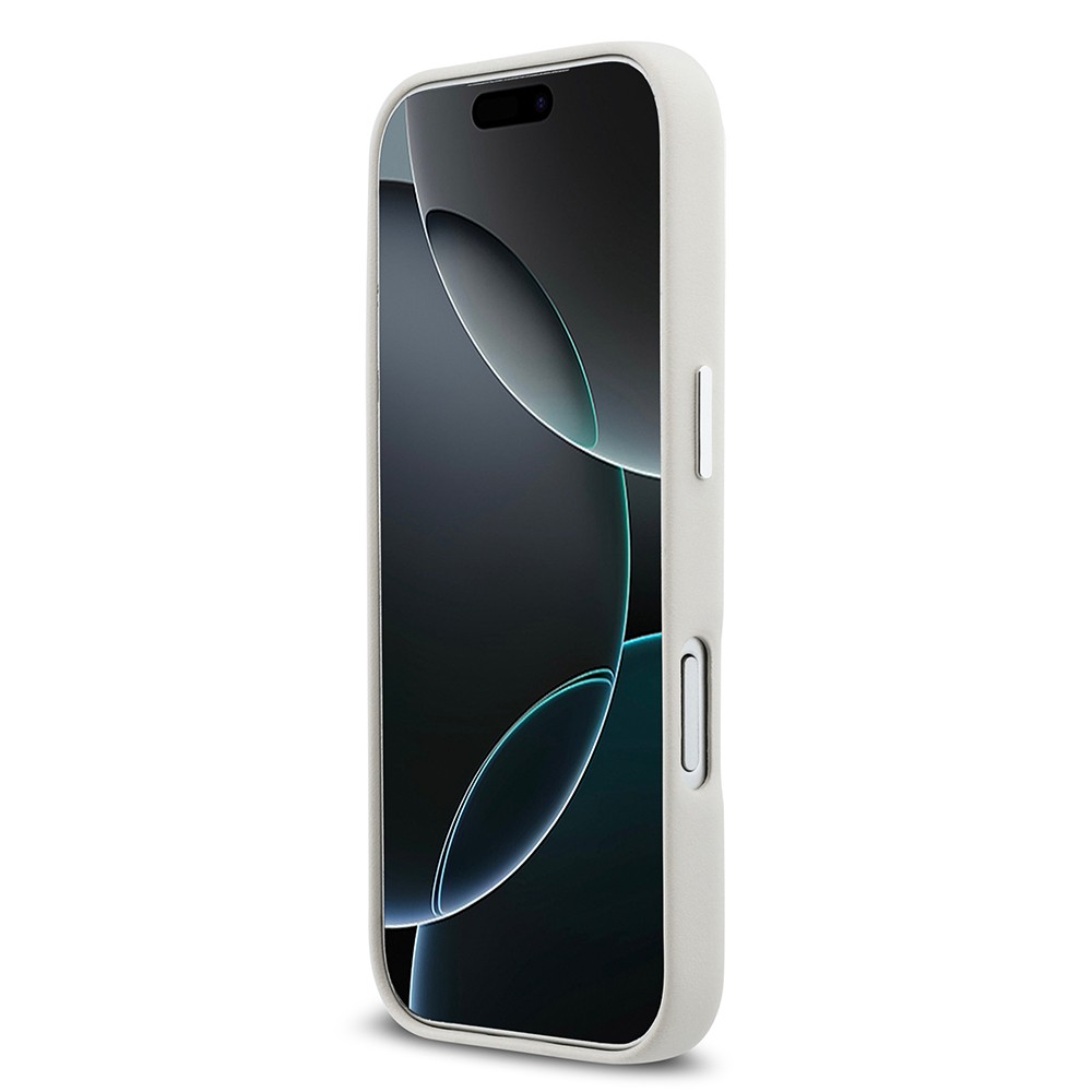 Apple iPhone 17 Pro Kılıf DKNY Orjinal Lisanslı M-safe Şarj Özellikli PU Büyük Dikey Logolu Kapak