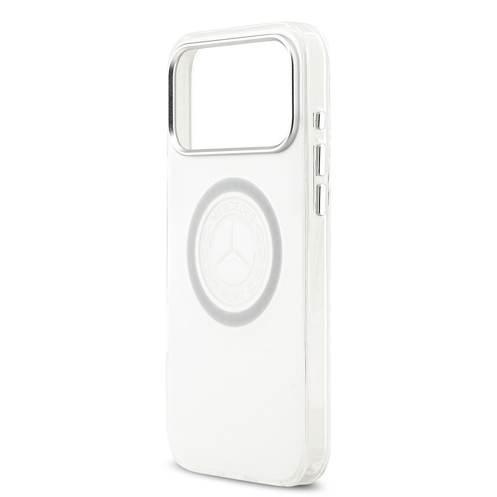 Apple iPhone 17 Pro Max Kılıf Mercedes Benz Orjinal Lisanslı M-safe Şarj Özellikli Buzlu PC Nostaljik Yıldız Dizayn Kapak