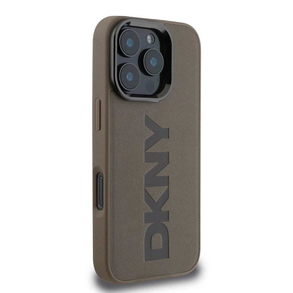 Apple iPhone 16 Pro Kılıf DKNY Orjinal Lisanslı M-safe Şarj Özellikli PU Deri Plain Kapak