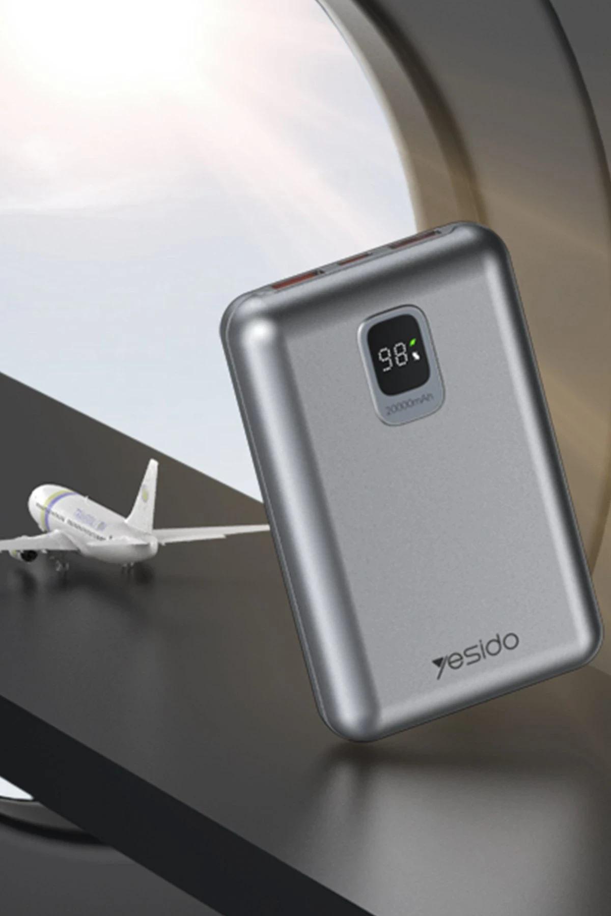 Yesido YP47 20.000 mAh Dijital Göstergeli 22.5W USB3.0 ve 20W Type-C Çıkışlı PD Hızlı Şarj Powerbank