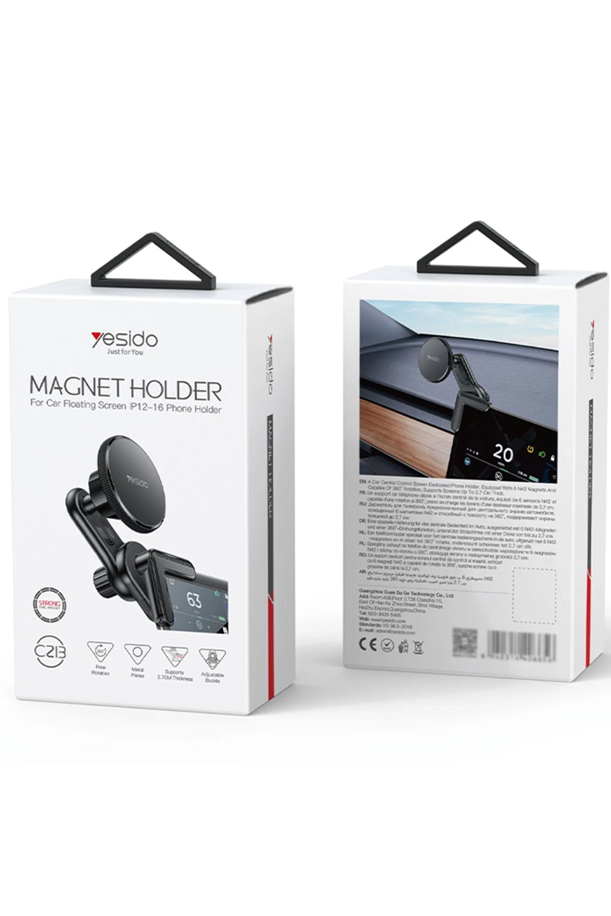 Yesido C213 360 Derece Ayarlanabilir Araç CarPlay Ekranına Sabitlenen Magsafe Araç Telefon Tutucu