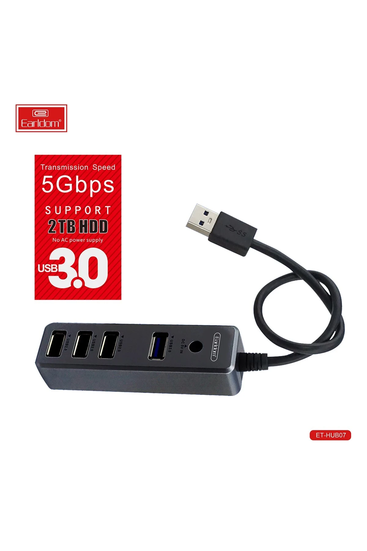 Earldom HUB07 Tak Çalıştır 3 Adet Usb 2.0 ve 1 Adet Usb 3.0 Çıkışlı Usb Çoklayıcı