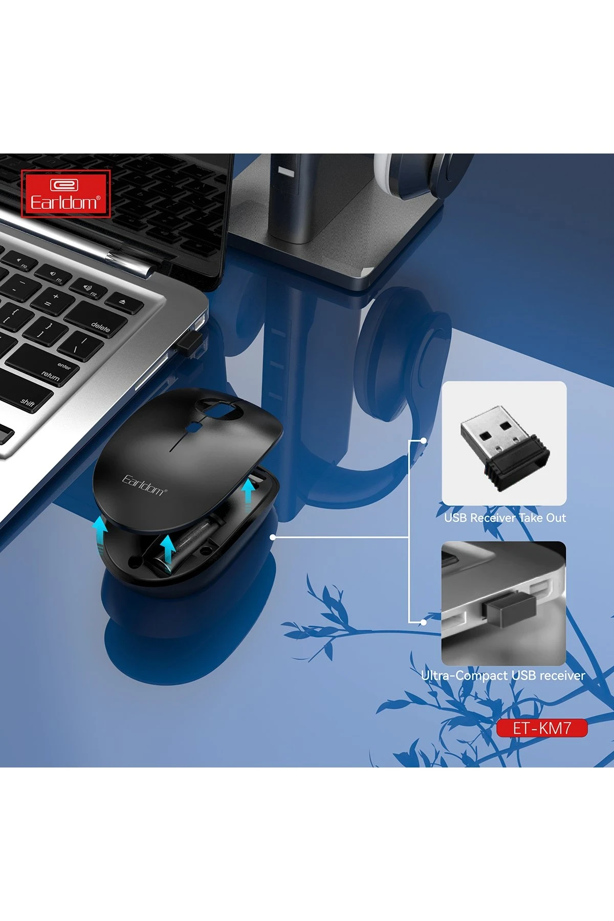 Earldom KM7 Sessiz Kablosuz Ofis Mouse
