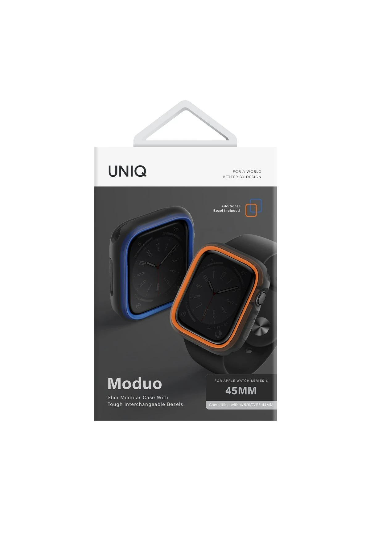 Uniq Watch 45mm Moduo Camlı Kasa Ekran Koruyucu - Turuncu-Mavi