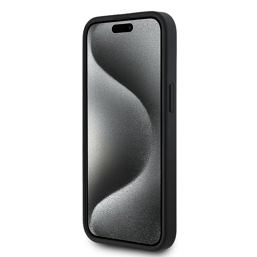 Apple iPhone 15 Kılıf Guess Orjinal Lisanslı M-safe Şarj Özellikli Gül Baskılı 4G Desenli Yazı Logolu Kapak
