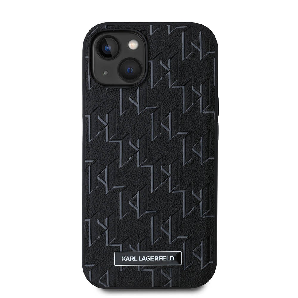 Apple iPhone 14 Kılıf Karl Lagerfeld Orjinal Lisanslı M-safe Şarj Özellikli KL Yazılı Hot Stamp Kapak