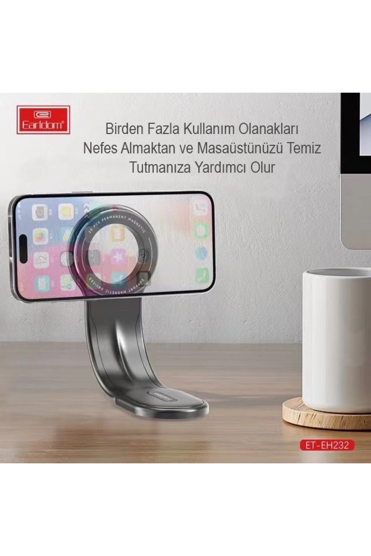 Earldom EH232 Ayarlanabilir Yapışkanlı Manyetik Araç Tutucu
