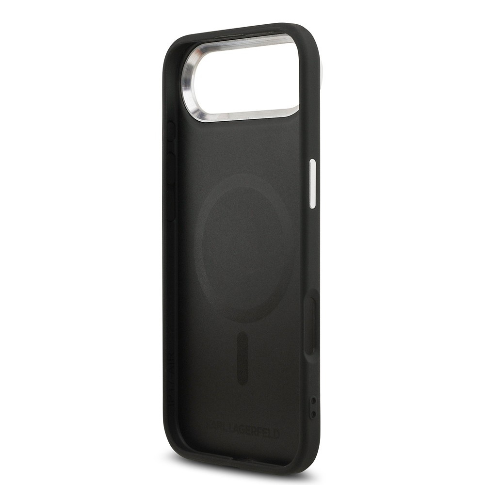 Apple iPhone 17 Air Kılıf Karl Lagerfeld Orjinal Lisanslı M-safe Şarj Özellikli Metal Kamera ve Buton Tasarımlı Paris RSG PU Deri Kapak