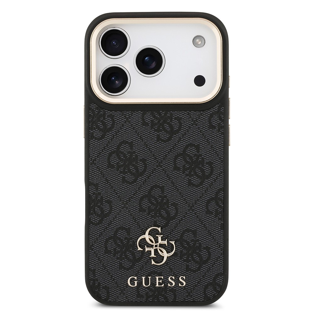 Apple iPhone 17 Pro Guess Orjinal Lisanslı 4G ve Yazı Logolu Kılıf + Ekran Koruyucu + Lens Koruyucu 3in1 Aksesuar Seti