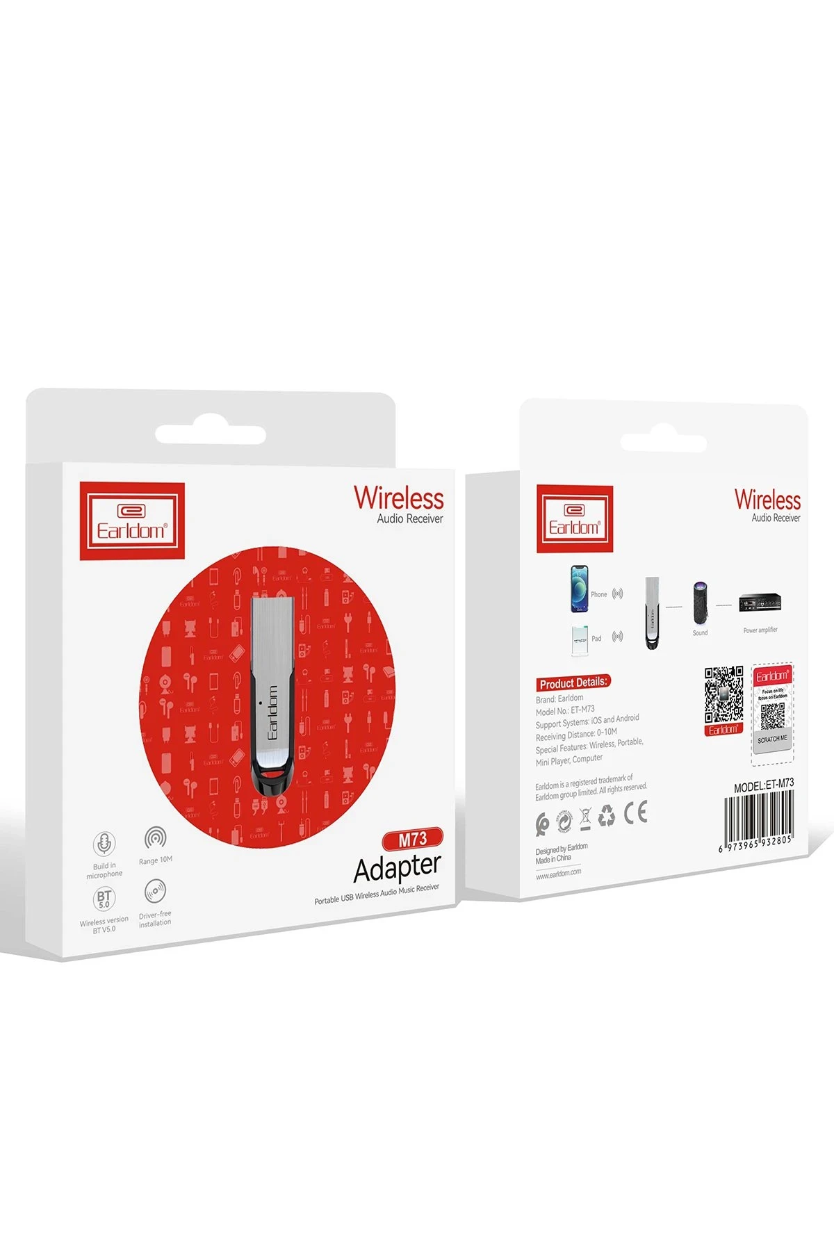 Earldom M73 Bluetooth 5.0 Usb Aux Dönüştürücü