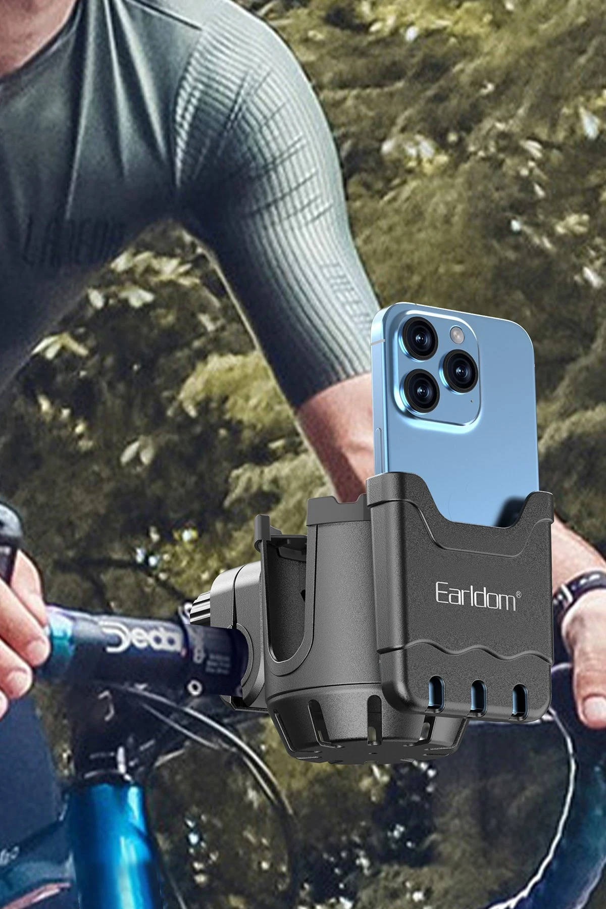 Earldom EH293 Motosiklet İçin Ayarlanabilir 2in1 Telefon ve Şişe Tutucu