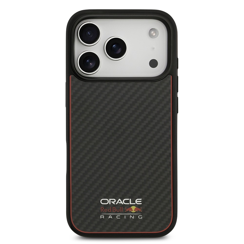 Apple iPhone 17 Pro Kılıf Redbull Orjinal Lisanslı M-safe Şarj Özellikli Karbon Fiber Parlayan Logolu Kapak