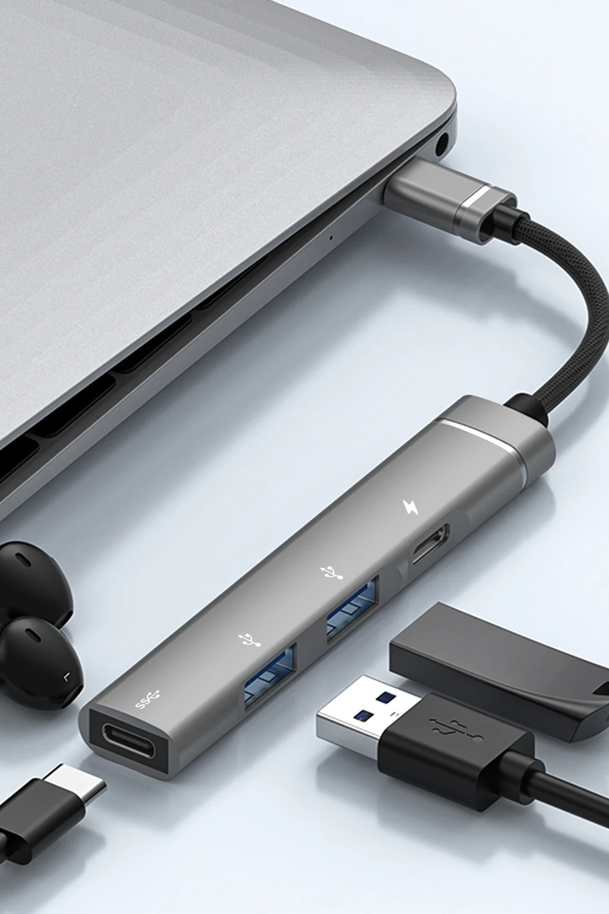 Earldom HUB19 2 Adet USB ve 2 Adet Type-C Çıkışlı PD Şarj Destekli Hub Dönüştürücü