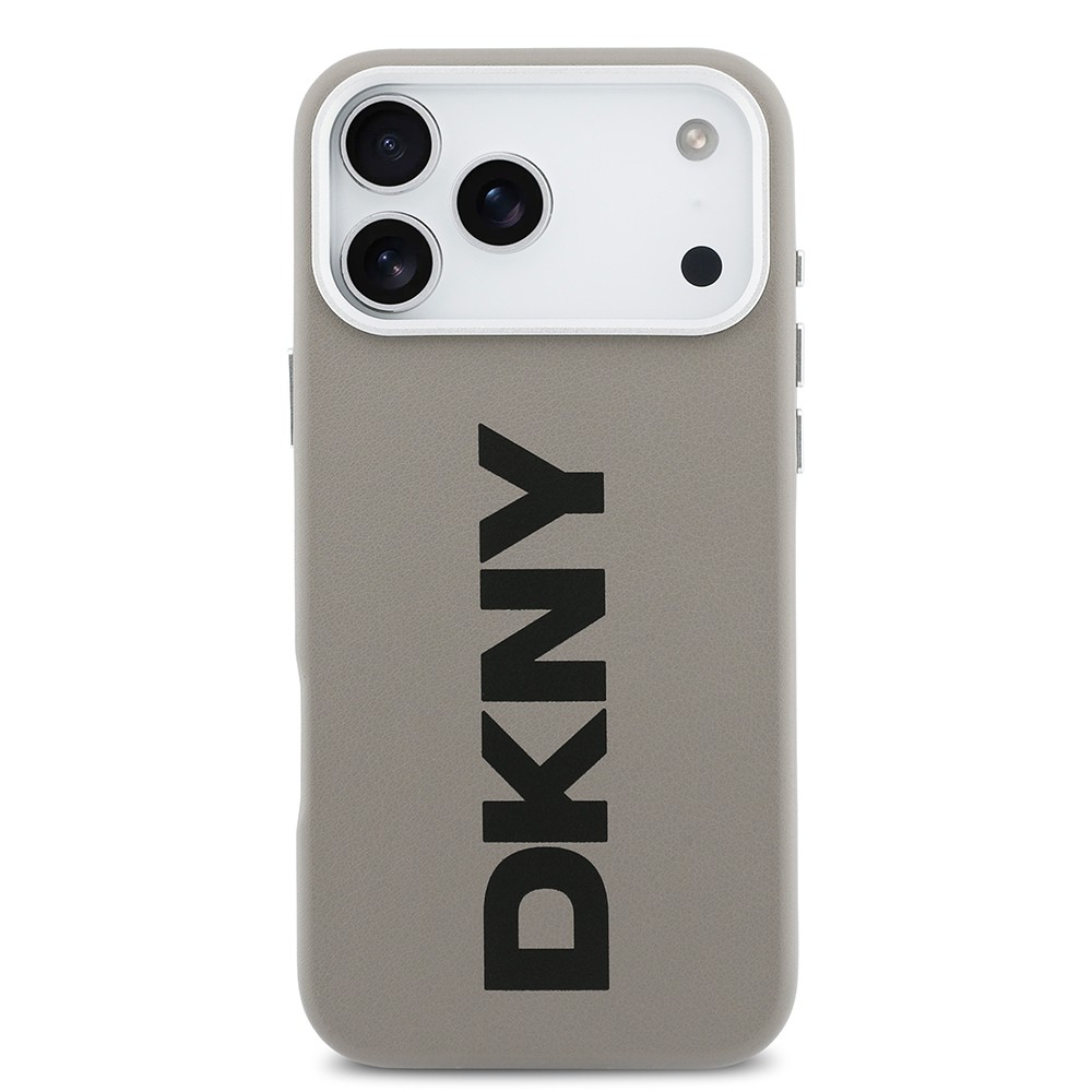 Apple iPhone 17 Pro Max Kılıf DKNY Orjinal Lisanslı M-safe Şarj Özellikli PU Büyük Dikey Logolu Kapak