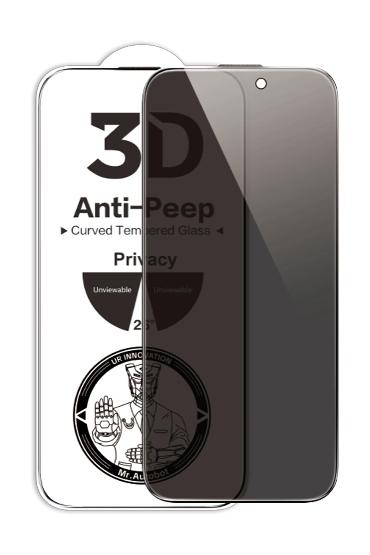 URR Apple iPhone 17 Air 3D Anti-Peep Curved Hayalet Cam Ekran Koruyucu