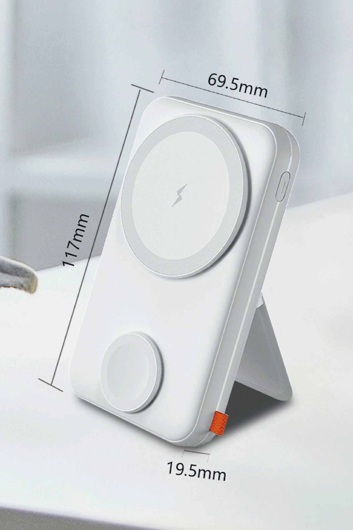 URR Multipurpose 20W 10.000 mAh Dijital Şarj Göstergeli Telefon ve Saat İçin Kablosuz Şarj Magsafe Powerbank