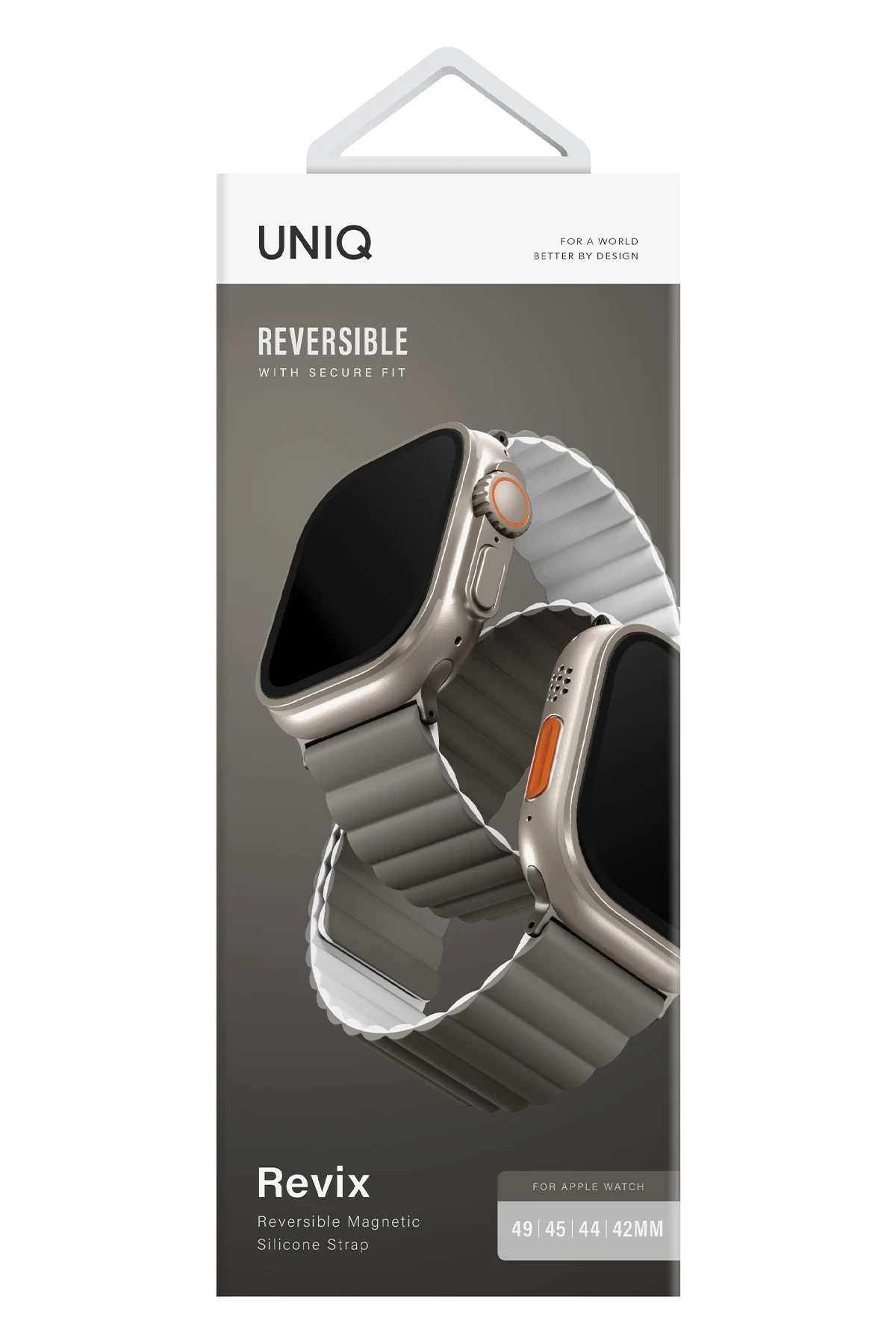 Uniq Watch Ultra 49mm Revix Reversible Manyetik Kordon - Gri-Beyaz