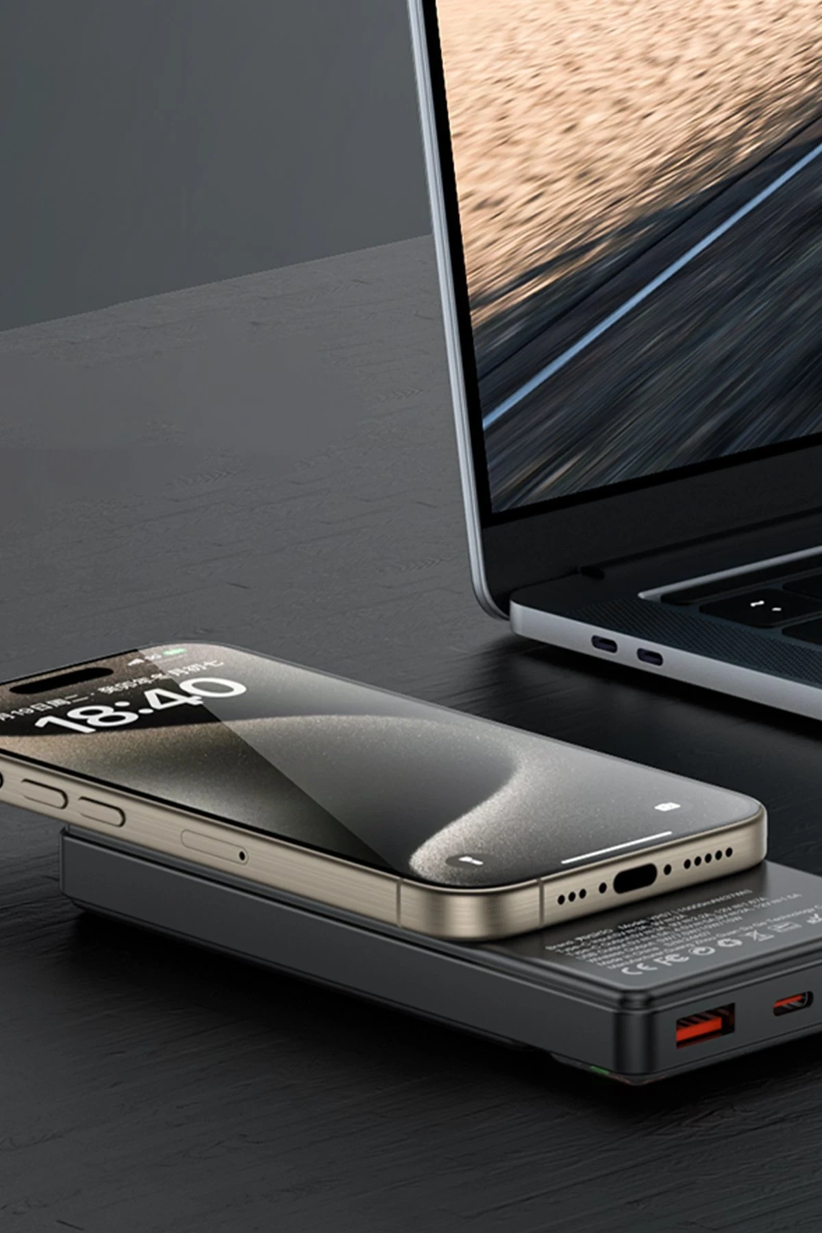 Yesido YP57 10.000 mAh Led Şarj Göstergeli 22.5W USB3.0 ve 20W Type-C Çıkışlı 15W Kablosuz Şarjlı PD Hızlı Şarj Magsafe Powerbank