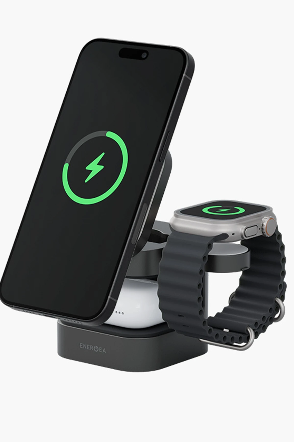 Energea MagCube 3in1 Katlanabilir 15W Telefon Saat Airpods Masaüstü Hızlı Şarj Standı