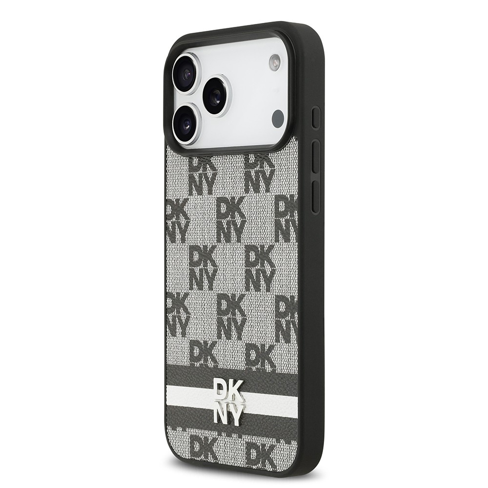 Apple iPhone 17 Pro Max Kılıf DKNY Orjinal Lisanslı M-safe Şarj Özellikli 3D Yazılı Metal Logolu Kapak