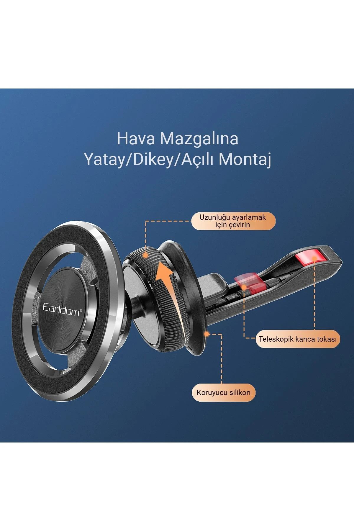 Earldom EH213 Izgara Klipsli Manyetik Magsafe Araç Tutucu
